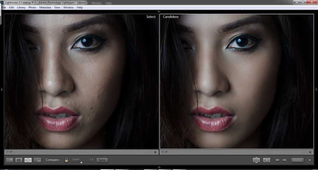 I used Lightroom for the before and after image. You can clearly see the difference…