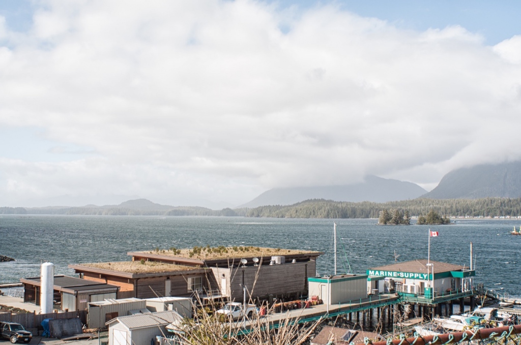 Tofino: Another wide angle shot from above the docks.