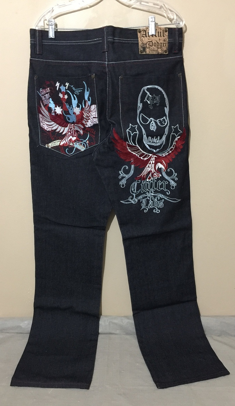 Artful Dodger Jeans Ladies Men's Size 32 Embroidered Hip Hop Cutter ...
